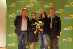 Manne Lucha, MdL, Agnieszka Brugger (Ravensburg, Listenplatz 5), Annette Weinreich (Ulm/Alb-Donau-Kreis, Listenplatz 13), Eugen Schlachter (Biberach, Listenplatz 16)
