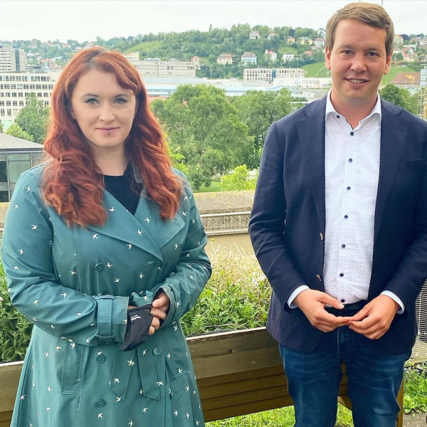 Agnieszka Brugger mit Oliver Hildenbrand in Stuttgart